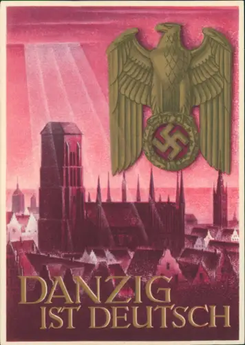 Danzig Gdańsk Stadt Marienkirche - Danzig ist Deutsch Propganda Ganzsache 1940