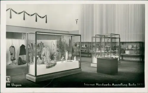 Ansichtskarte Berlin Internationale Handwerksausstellung Ungarn Halle 1938