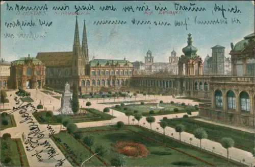 Innere Altstadt-Dresden Sophienkirche und Königlicher Zwinger 1920