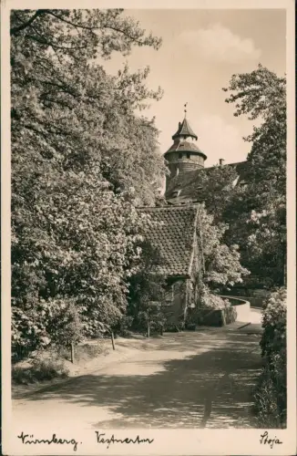Ansichtskarte Nürnberg Vestnertor Partie 1933   Bahnpoststempel Zug Z 148