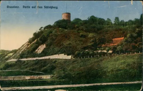 Postcard Graudenz Grudziądz Partie Schloßberg 1916   1. Weltkrieg Feldpost