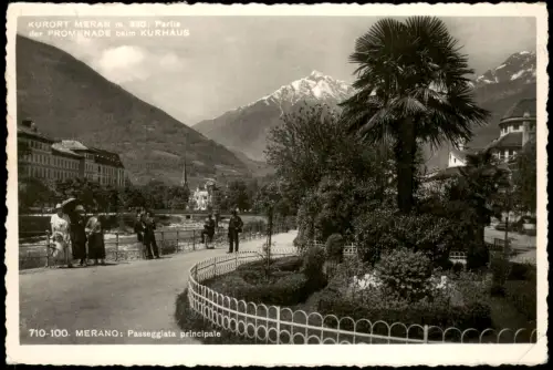 Cartolina Meran Merano PROMENADE KURHAUS 1950   mit Zensur-Stempel Österreich