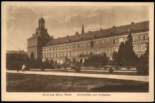 Ansichtskarte Bonn Universität und Hofgarten 1910