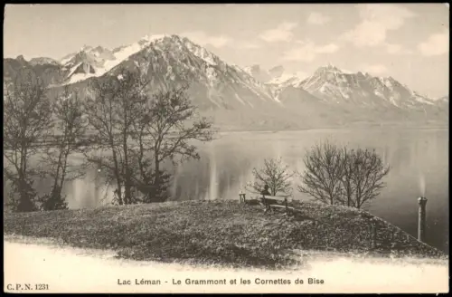 Genf Genève Lac Léman Le Grammont et les Cornettes de Bise 1900