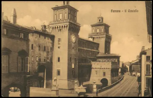 Cartolina Ferrara Schloss (Castle) Ferrara IL Castello 1910