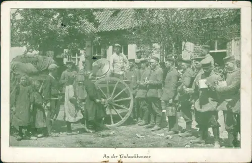 Ansichtskarte  Militär Propaganda Soldatenleben An der Gulaschkanone 1915