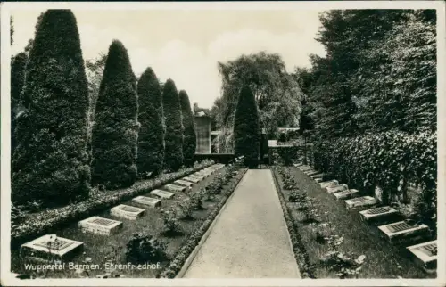 Ansichtskarte Barmen-Wuppertal Ehrenfriedhof. 1938