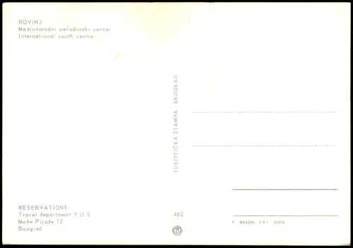 Postcard Rovinj Rovigno Internationales Jugendzentrum 1970