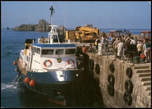 Postcard Sark Fähre Bon Marin de Serk im Hafen 1980