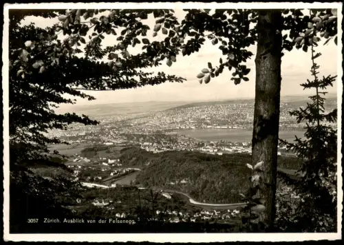 Ansichtskarte Zürich Panorama-Ansicht Ausblick von der Felsenegg 1939