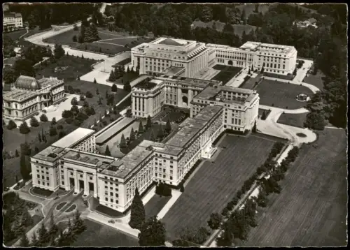 Ansichtskarte Genf Genève GENÈVE PALAIS DES NATIONS Vue aérienne 1955