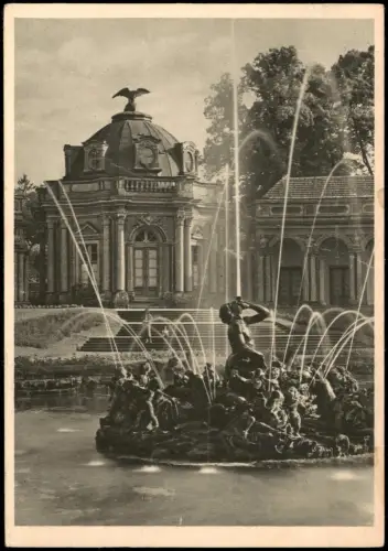 Ansichtskarte Bayreuth Wasserspiele Wasserkunst Eremitage SONNENTEMPEL 1938