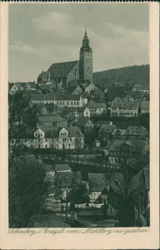 Schneeberg (Erzgebirge) Panorama-Ansicht vom Mühlberg aus gesehen 1920