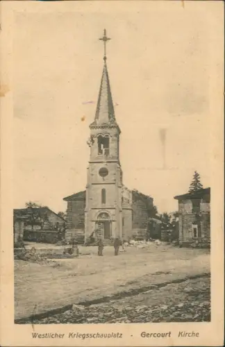 CPA Gercourt-et-Drillancourt Straßenpartie an der Kirche 1916   1. Weltkrieg Feldpost gelaufen