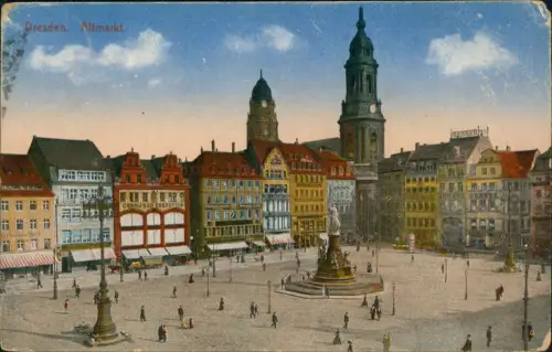 Ansichtskarte Innere Altstadt-Dresden Altmarkt 1917   1. Weltkrieg Feldpost