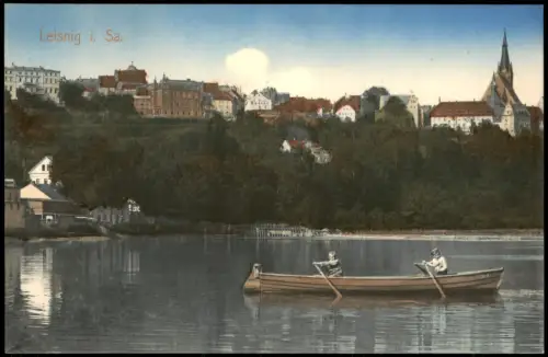 Ansichtskarte Leisnig Stadt Ruderer 1912