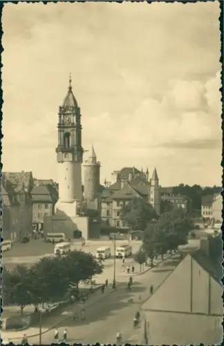 Ansichtskarte Bautzen Budyšin Stadtpartie Busbahnhof 1956