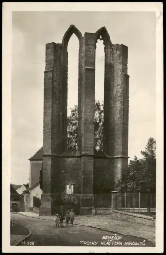 Postcard Beneschau Benešov BENESOV TROSKY KLASTERA MINORITU 1939