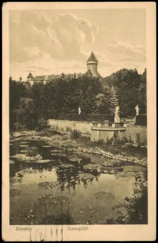 Postcard Beneschau Benešov Benešov Konopiště 1922
