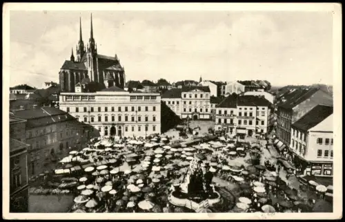 Postcard Brünn Brno Krautmarkt Mährisches Landes-Museum 1933