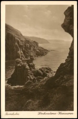 Postcard Bornholm Lovehovederne-Hammeren Umlandansicht Küste 1920