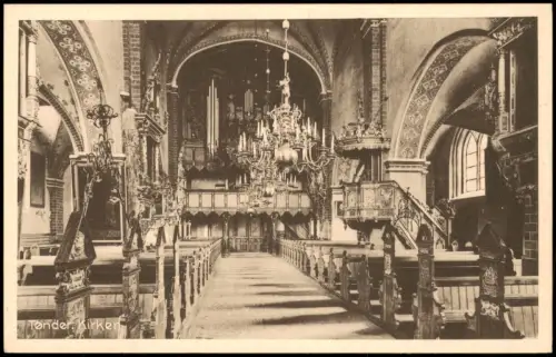 Tondern Tønder (Tynne / Tuner) Kirke (Kirche) Innenansicht 1910