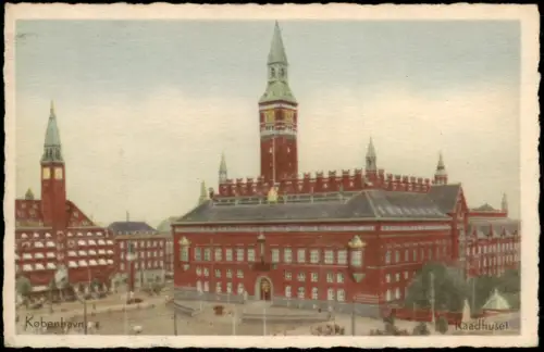 Postcard Kopenhagen København Raadhuset Rathaus 1920