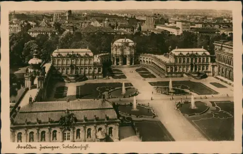 Ansichtskarte Innere Altstadt-Dresden Zwinger, Totalansicht 1930