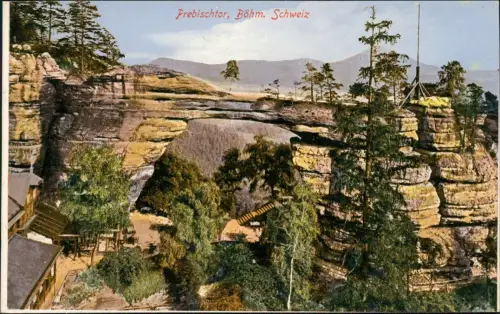 Postcard Tetschen-Bodenbach Decín Prebischtor Pravčicka brana 1910