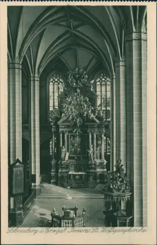 Ansichtskarte Schneeberg (Erzgebirge) St. Wolfgangs-Kirche 1920