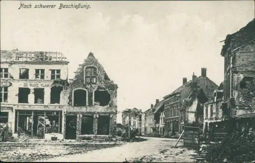 Militär 1.WK Erster Weltkrieg schwerer Beschießung 1918  Feldpoststempel