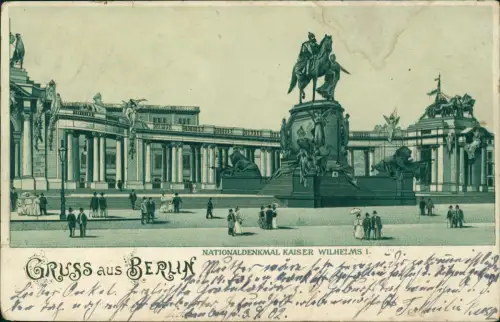 Ansichtskarte Litho AK Mitte-Berlin Kaiser-Wilhelm-Nationaldenkmal 1902