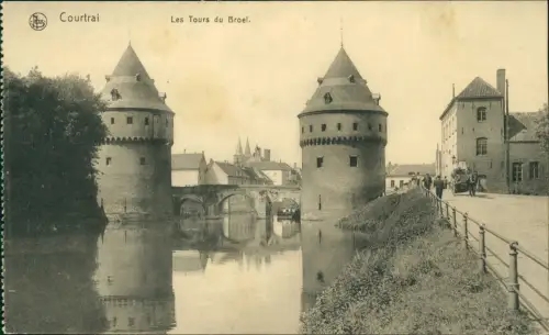 Postkaart Kortrijk Courtrai Les Tours du Broel. 1912
