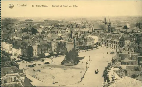 Kortrijk Courtrai La Grand'Place. - Beffroi et Hôtel de Ville. 1915