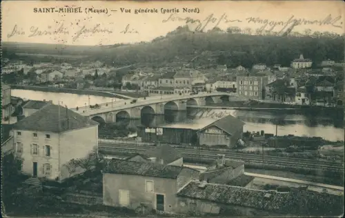 CPA St. Mihiel Stadt Bahnhof 1914  Feldpost 3. Lothringer Pionier Bat.