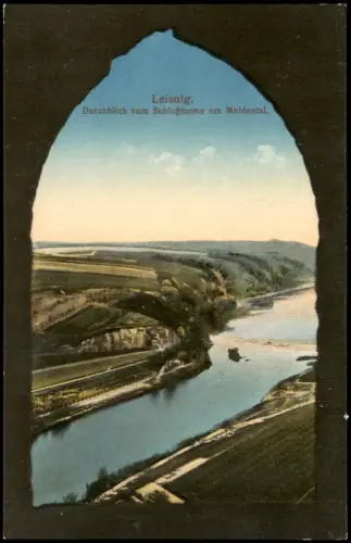 Ansichtskarte Leisnig Durchblick vom Schloßturme ins Muldental 1915