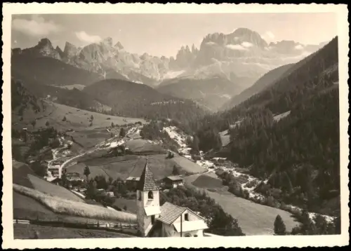 Cartolina St. Zyprian San Cipriano St. Cyprian mit Rosengarten-Massiv 1955