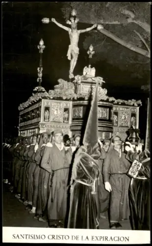 Postale Málaga Prozession Santísimo Cristo de la Expiración 1959