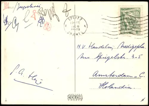 Postcard Split Split Stadtteilansicht 1966