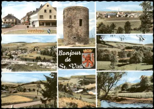 Sankt Vith Mehrbildkarte Sankt Vith mit Büchel-Turm und Landschaften 1960