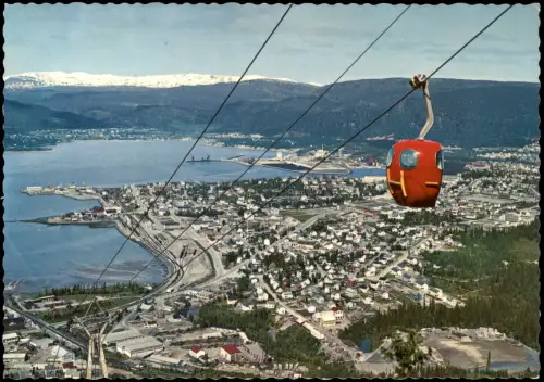 Mo i Rana (Norge) Måahvie Luftbild von Mo i Rana mit Seilbahngondel 1970