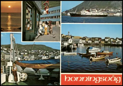 Postcard Honningsvåg Mehrbildkarte von Honningsvåg 1975
