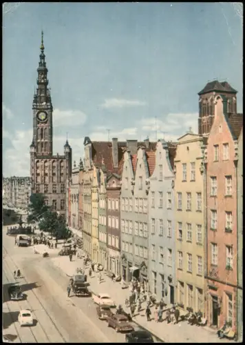 Postcard Danzig Gdańsk Langer Markt 1963