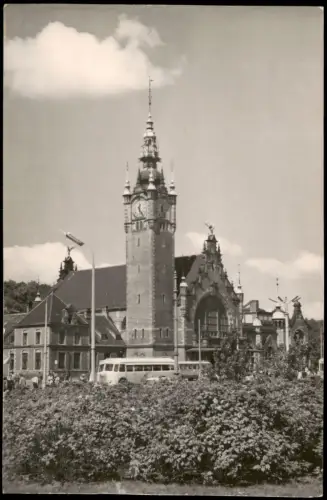 Postcard Danzig Gdańsk Hauptbahnhof 1964
