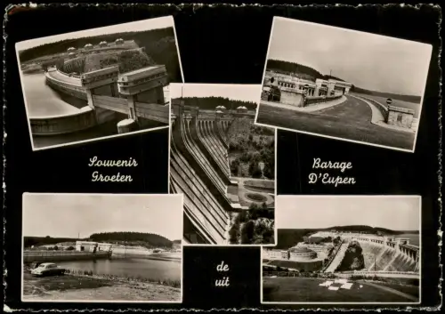 Postkaart Eupen Mehrbildansicht der Wesertalsperre (Barrage d'Eupen) 1953