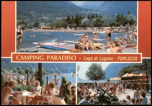 Porlezza Porlezza Camping Paradiso mit Strand- und Terrassenszenen 1989