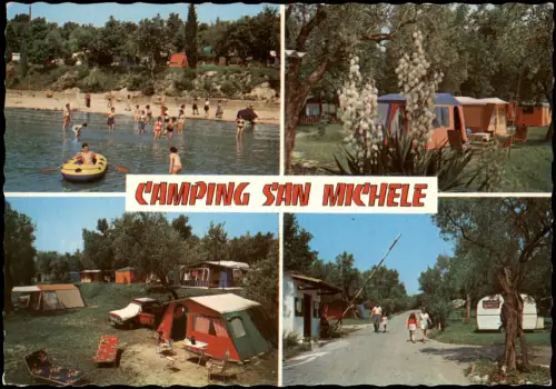 Cartolina Moniga del Garda Camping San Michele 1981