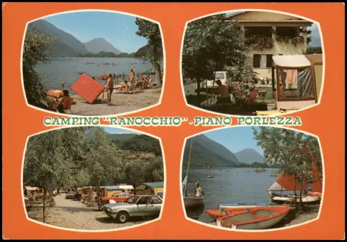 Cartolina Piano Porlezza Camping Ranocchio am Lago del Piano 1985