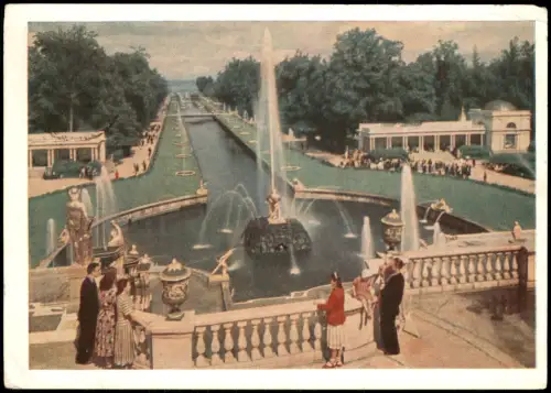Sankt Petersburg Leningrad Санкт-Петербург Große Kaskade  (Petrodvorets) 1959