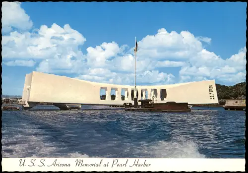 Postcard Pearl Harbour U.S.S. Arizona Memorial 1970